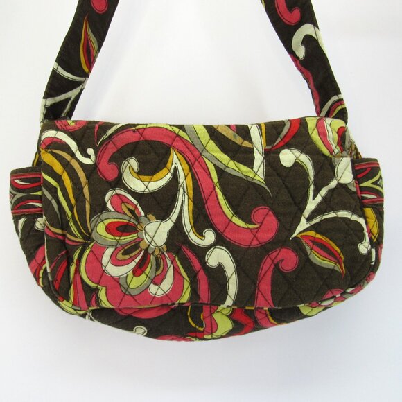 Vera Bradley Puccini Small Handbag Purse Red/Yellow/Pink and Brown Full Zip - Picture 4 of 9